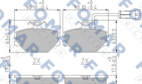 Тормозные колодки, дисковый тормоз (набор) FOMAR FO448281