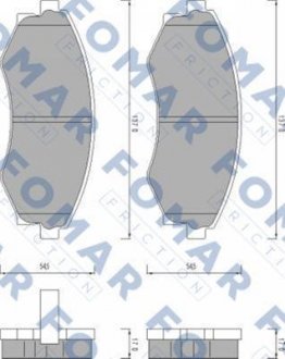 Тормозные колодки, дисковый тормоз (набор) FOMAR FO448781