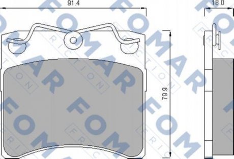 Тормозные колодки, дисковый тормоз (набор) FOMAR FO476381 (фото 1)