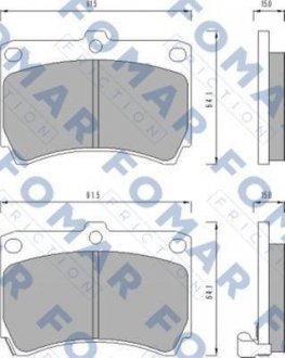 Гальмівні колодки (набір) FOMAR FO477481