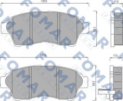 Гальмівні колодки, дискове гальмо (набір) FOMAR FO481681