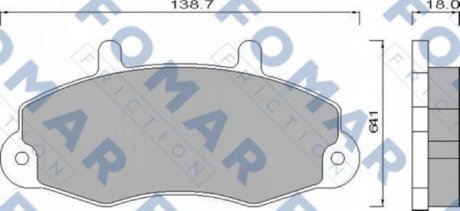 Тормозные колодки, дисковый тормоз (набор) FOMAR FO483781