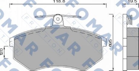 Гальмівні колодки, дискове гальмо (набір) FOMAR FO488581