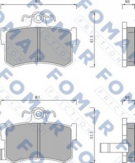 Тормозные колодки, дисковый тормоз (набор) FOMAR FO491381