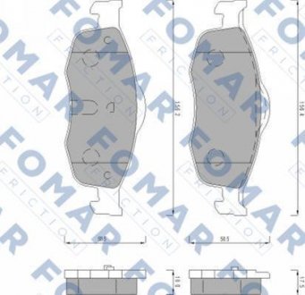 Тормозные колодки, дисковый тормоз (набор) FOMAR FO491681 (фото 1)