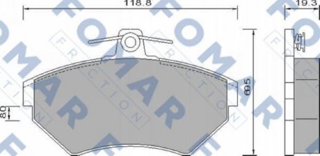 Гальмівні колодки, дискове гальмо (набір) FOMAR FO647681