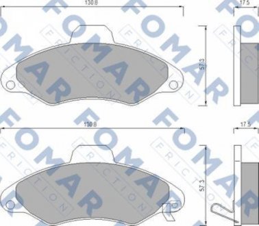 Тормозные колодки, дисковый тормоз (набор) FOMAR FO666981