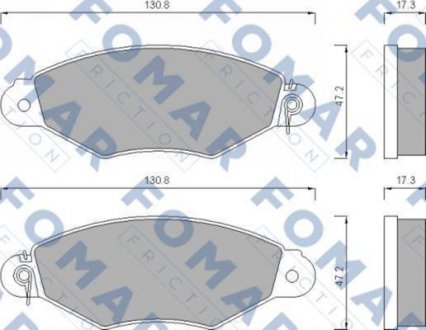 Тормозные колодки, дисковый тормоз (набор) FOMAR FO673281