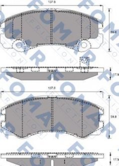 Тормозные колодки, дисковый тормоз (набор) FOMAR FO684381