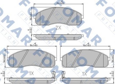 Тормозные колодки, дисковый тормоз (набор) FOMAR FO685981