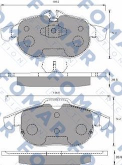 Тормозные колодки, дисковый тормоз (набор) FOMAR FO689581