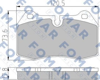 Тормозные колодки, дисковый тормоз (набор) FOMAR FO904981 (фото 1)