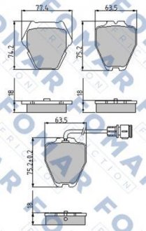 Тормозные колодки, дисковый тормоз (набор) FOMAR FO905781 (фото 1)