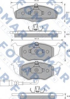 Тормозные колодки, дисковый тормоз (набор) FOMAR FO907381