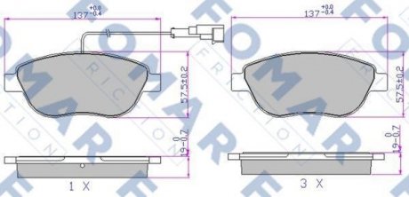 Гальмівні колодки FOMAR FO907681