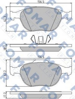 Тормозные колодки, дисковый тормоз (набор) FOMAR FO907781