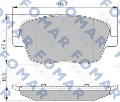 Гальмівні колодки, дискове гальмо (набір) FOMAR FO908081