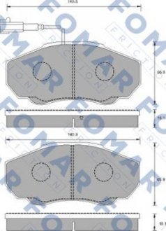 Тормозные колодки, дисковый тормоз (набор) FOMAR FO909781