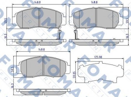 Тормозные колодки, дисковый тормоз (набор) FOMAR FO910881 (фото 1)