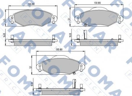 Тормозные колодки, дисковый тормоз (набор) FOMAR FO913081