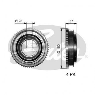 Шків колінчастого валу Gates TVD1053