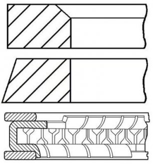 Комплект поршневых колец GOETZE 0844720000
