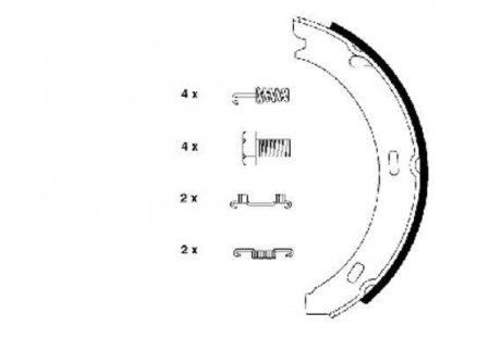 Тормозные колодки ручного тормоза HELLA 8DA355050301 (фото 1)