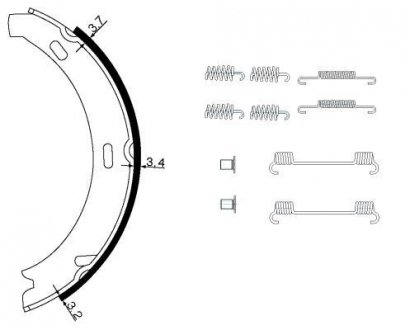 Тормозные колодки ручного тормоза HELLA 8DA355050431