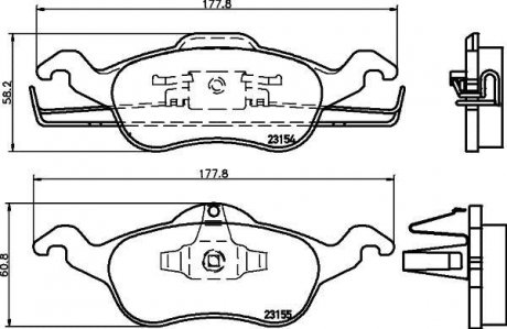 Тормозные колодки, дисковый тормоз (набор) HELLA 8DB355008621