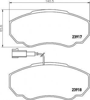 Гальмівні колодки, дискове гальмо (набір) HELLA 8DB355010-391