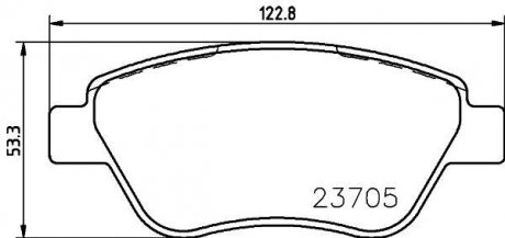 Тормозные колодки, дисковый тормоз (набор) HELLA 8DB355011871