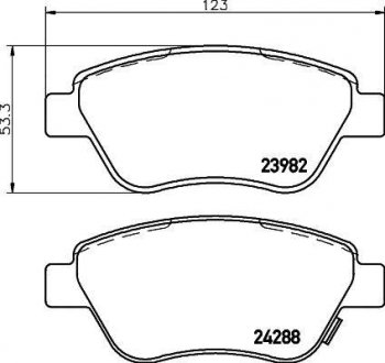 Тормозные колодки, дисковый тормоз (набор) HELLA 8DB355012831