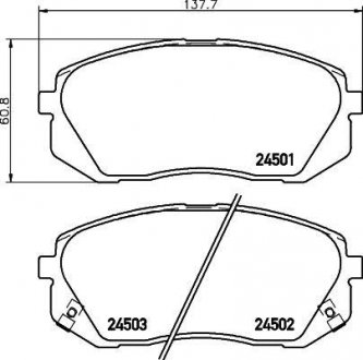 Комплект тормозных колодок, дисковый тормоз 8DB 355 012-961 BEHR / HELLA 8DB355012961