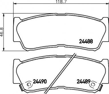 Комплект тормозных колодок, дисковый тормоз 8DB 355 013-081 BEHR / HELLA 8DB355013-081 (фото 1)