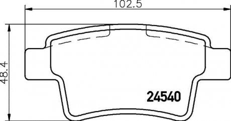 Гальмівні колодки, дискове гальмо (набір) HELLA 8DB355013361 (фото 1)