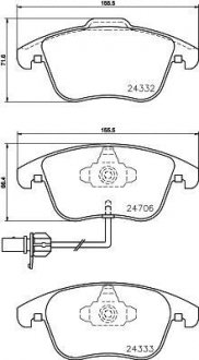 Колодки тормозные дисковые комплект; передняя. HELLA 8DB355013861