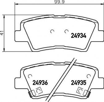 Комплект тормозных колодок, дисковый тормоз 8DB 355 014-571 BEHR / HELLA 8DB355014571