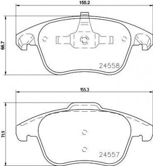 Гальмівні колодки, дискове гальмо (набір) HELLA 8DB355015561