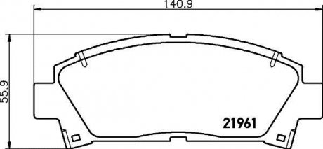 Гальмівні колодки, дискове гальмо (набір) HELLA 8DB355016721 (фото 1)