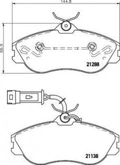 Тормозные колодки, дисковый тормоз (набор) HELLA 8DB355017911