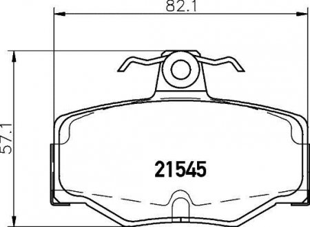 Гальмівні колодки, дискове гальмо (набір) HELLA 8DB355018021