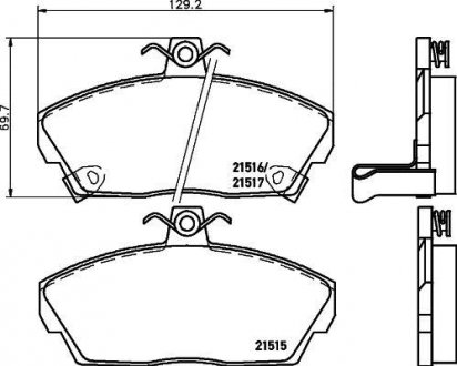 Тормозные колодки, дисковый тормоз (набор) HELLA 8DB355018031 (фото 1)