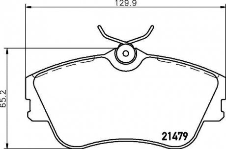 Тормозные колодки перед T4 1.9TD/2.4D >99 (R15)(невент.диск)) HELLA 8DB355018-071 (фото 1)