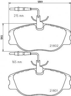 Тормозные колодки, дисковый тормоз (набор) HELLA 8DB355018171