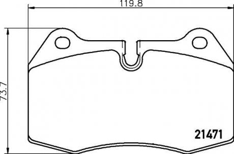 Тормозные колодки, дисковый тормоз (набор) HELLA 8DB355018211 (фото 1)