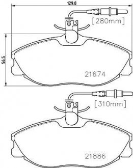 Тормозные колодки, дисковый тормоз (набор) HELLA 8DB355018221