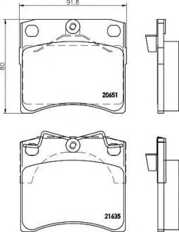 Тормозные колодки, дисковый тормоз (набор) HELLA 8DB355018381