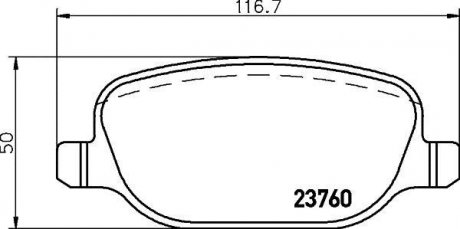 Тормозные колодки, дисковый тормоз (набор) HELLA 8DB355018771 (фото 1)