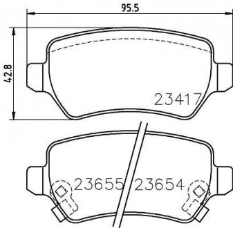 Колодки тормозные дисковые комплект; задн. HELLA 8DB355018781