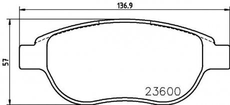 Гальмівні колодки, дискове гальмо (набір) HELLA 8DB355018-871 (фото 1)